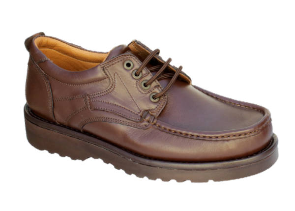 NABOLY Model 1000 rugged lace-up moccasin shoe in brown