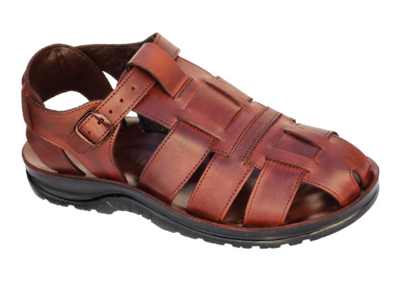 NABOLY Model 106 wide-strap fisherman sandal in brown