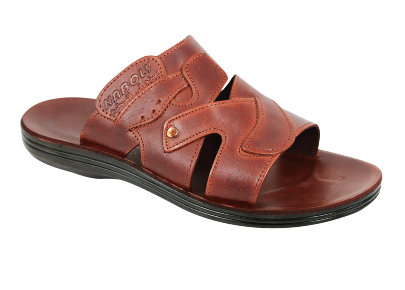 NABOLY Model 132-2 cutout slide sandal in brown