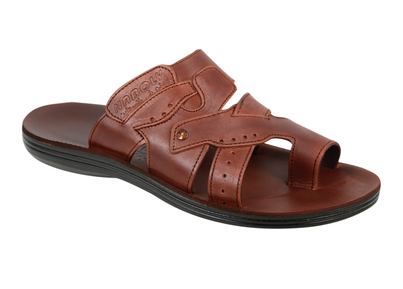 NABOLY Model 141-2 cutout toe-loop sandal in brown