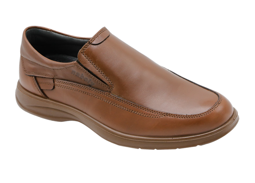 NABOLY Model 2019 apron-toe slip-on dress shoe in brown