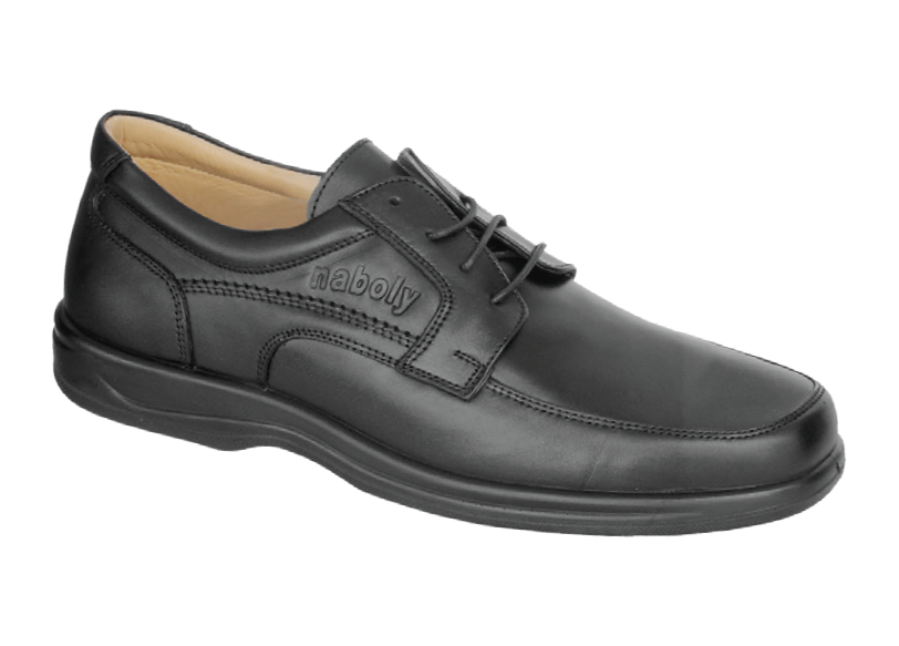 NABOLY Model 3003 plain-toe lace-up dress shoe in black
