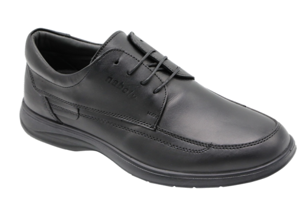 NABOLY Model 3019 apron-toe lace-up dress shoe in black