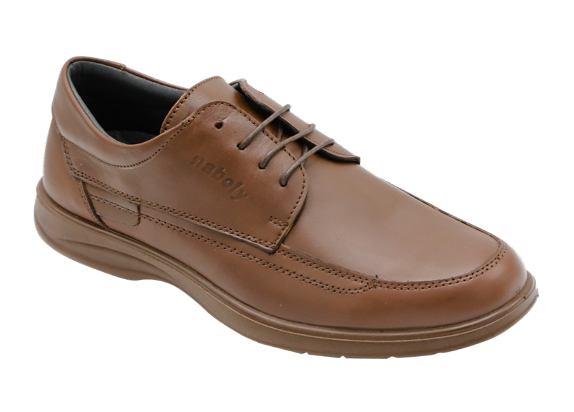 NABOLY Model 3019 apron-toe lace-up dress shoe in brown