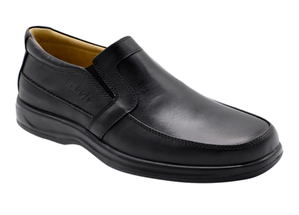 NABOLY Model 4003 elastic-gore slip-on dress shoe in black