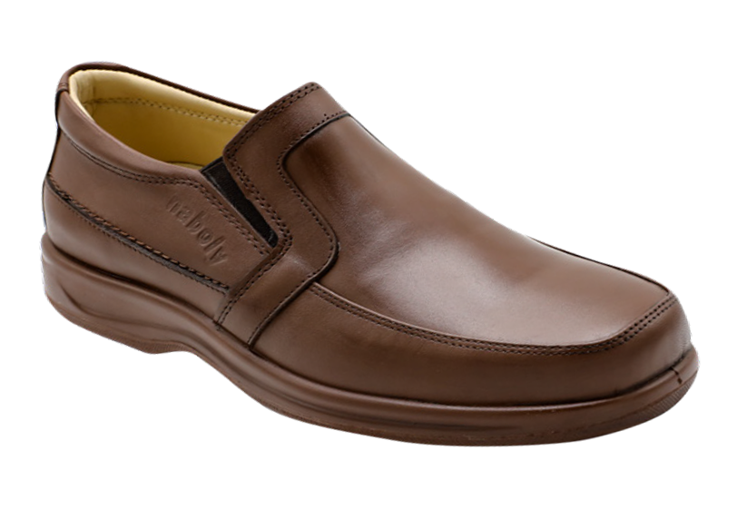 NABOLY Model 4003 elastic-gore slip-on dress shoe in brown