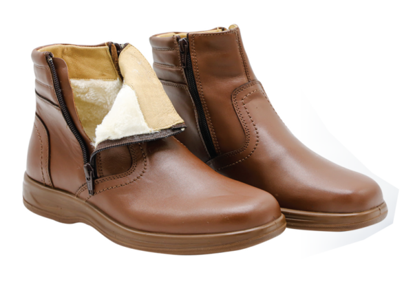 NABOLY Model 555 fur-lined zip winter boot in brown