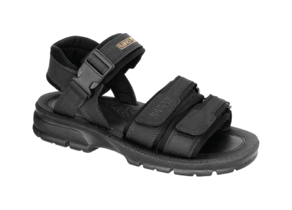 NABOLY Model 80 adjustable triple-strap sandal in black