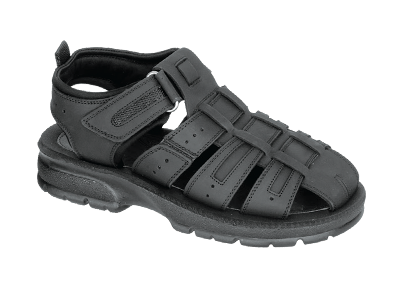 NABOLY Model 85 strappy closed-toe fisherman sandal in black